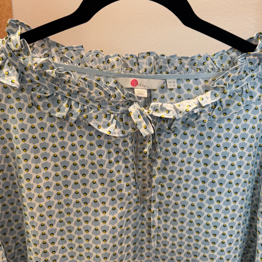 Boden - Amanda ruffled neckline short sleeve blouse 18